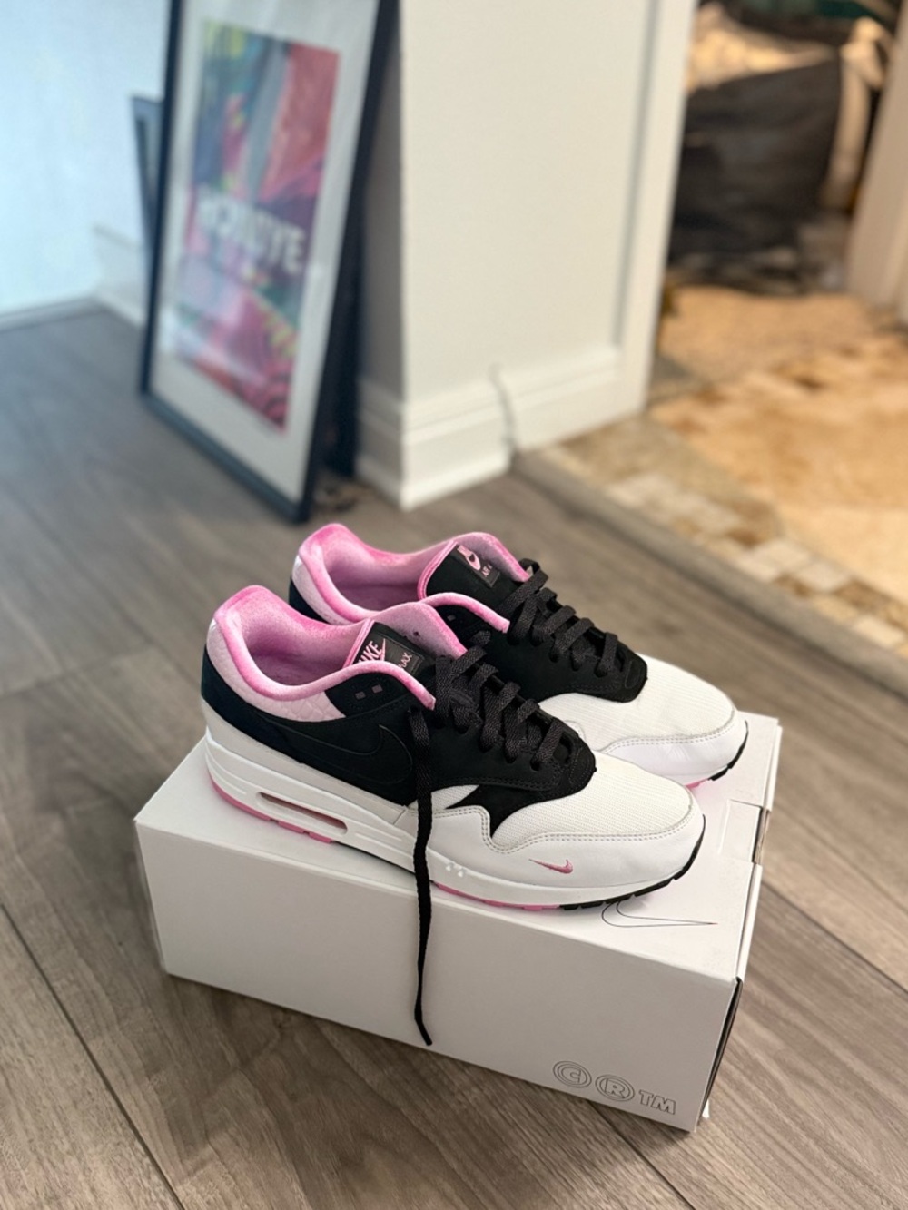 Nike Air Max 1 Nike By You 1 of 1 White, Black & Pink